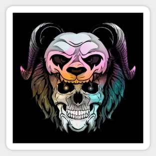 Scary Gothic Panda Skull Sticker